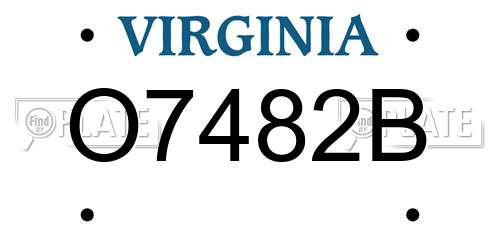 O7482B Virginia License Plate