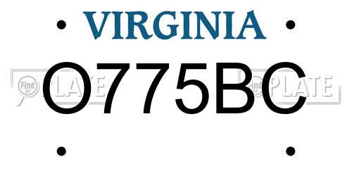 O775BC Virginia License Plate