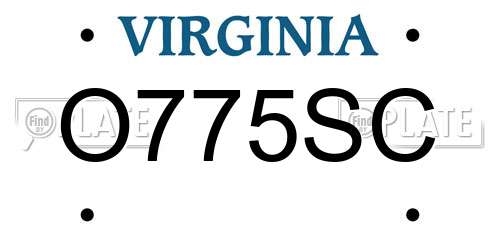 O775SC Virginia License Plate