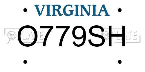 O779SH Virginia License Plate