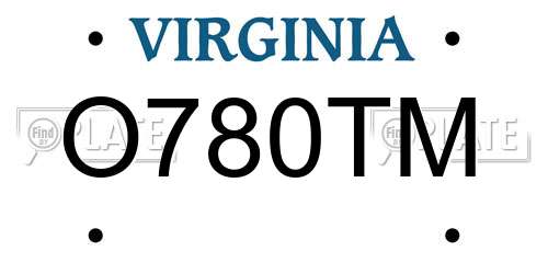 O780TM Virginia License Plate