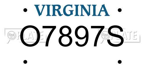 O7897S Virginia License Plate