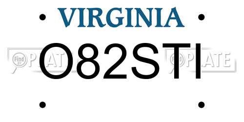 O82STI Virginia License Plate