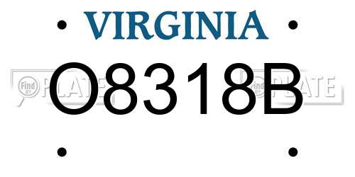 O8318B Virginia License Plate