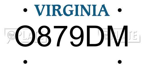 O879DM Virginia License Plate