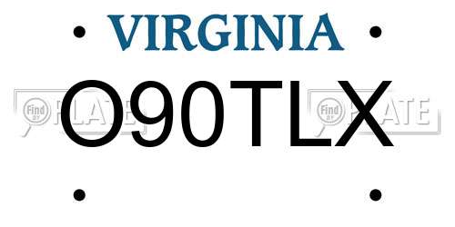 O90TLX Virginia License Plate
