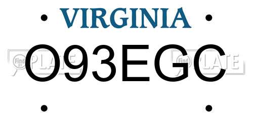 O93EGC Virginia License Plate