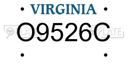 O9526C Virginia License Plate