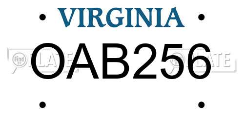 OAB256 Virginia License Plate