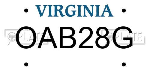 OAB28G Virginia License Plate