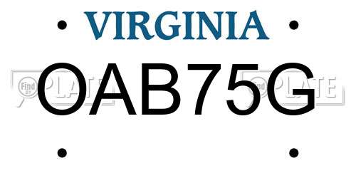 OAB75G Virginia License Plate