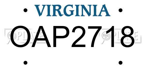 OAP2718 Virginia License Plate