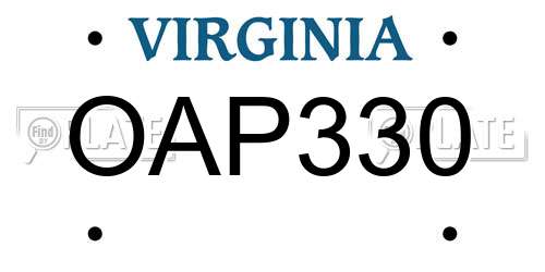 OAP330 Virginia License Plate
