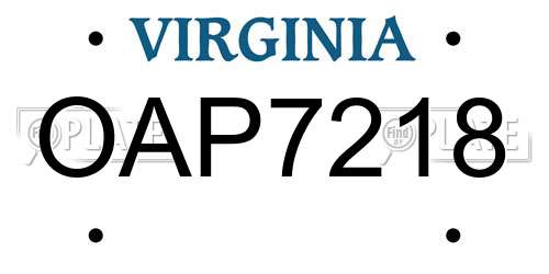 OAP7218 Virginia License Plate