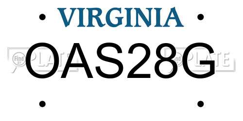 OAS28G Virginia License Plate