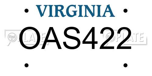 OAS422 Virginia License Plate