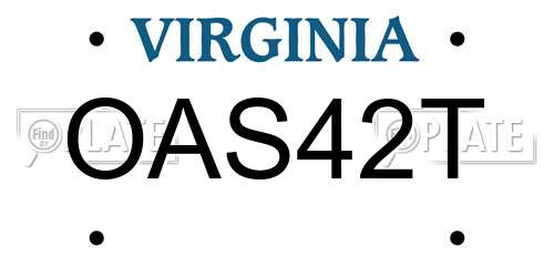 OAS42T Virginia License Plate