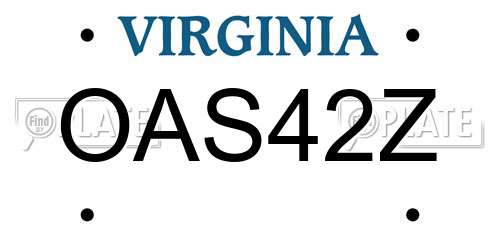 OAS42Z Virginia License Plate