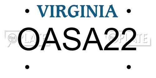 OASA22 Virginia License Plate
