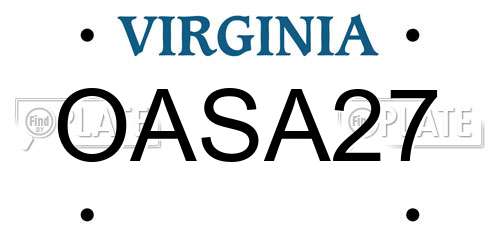 OASA27 Virginia License Plate