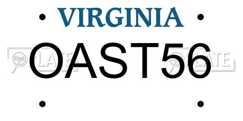 OAST56 Virginia License Plate