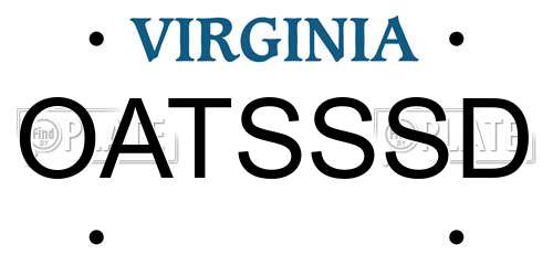 OATSSSD Virginia License Plate
