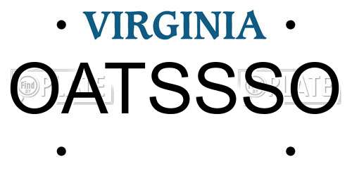 OATSSSO Virginia License Plate