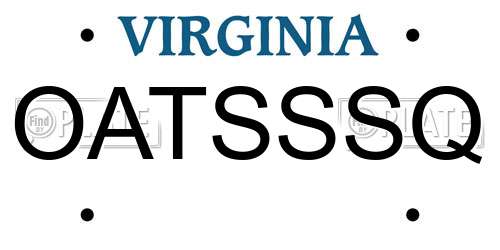 OATSSSQ Virginia License Plate