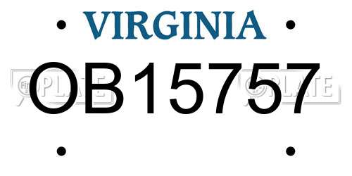 OB15757 Virginia License Plate