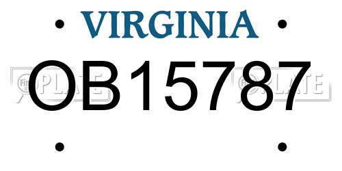 OB15787 Virginia License Plate