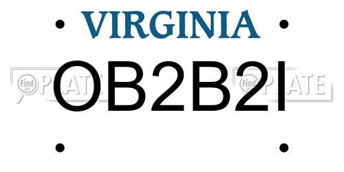 OB2B2I Virginia License Plate