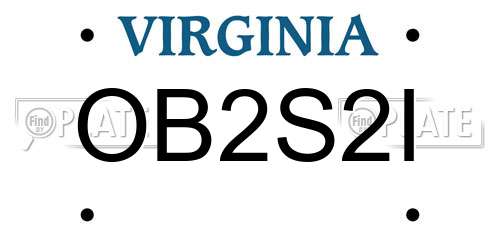 OB2S2I Virginia License Plate