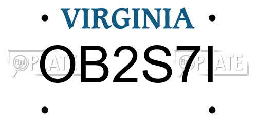 OB2S7I Virginia License Plate
