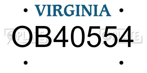 OB40554 Virginia License Plate