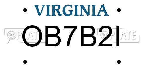 OB7B2I Virginia License Plate