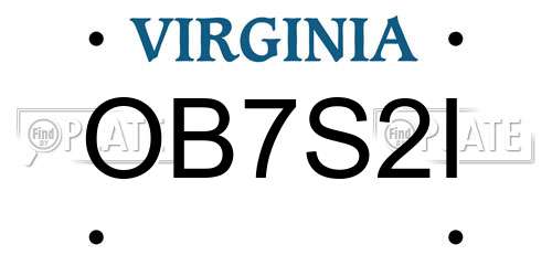 OB7S2I Virginia License Plate
