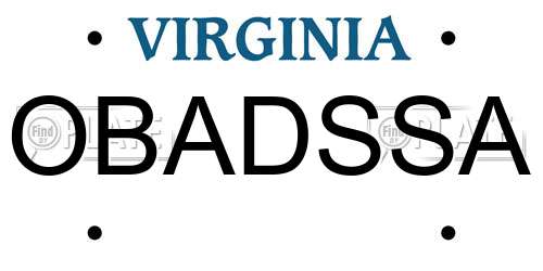 OBADSSA Virginia License Plate