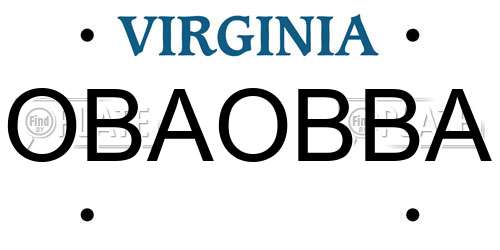 OBAOBBA Virginia License Plate
