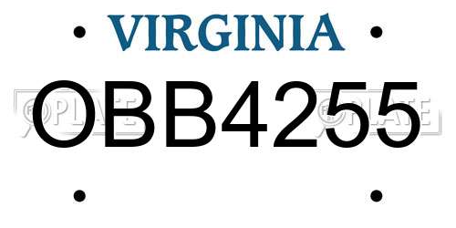OBB4255 Virginia License Plate