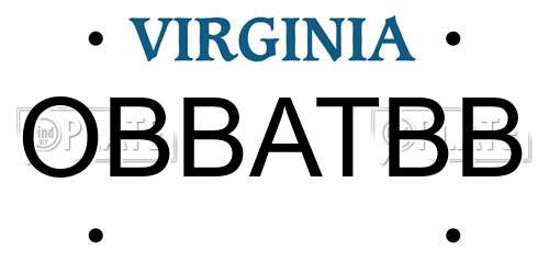 OBBATBB Virginia License Plate