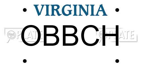 OBBCH Virginia License Plate
