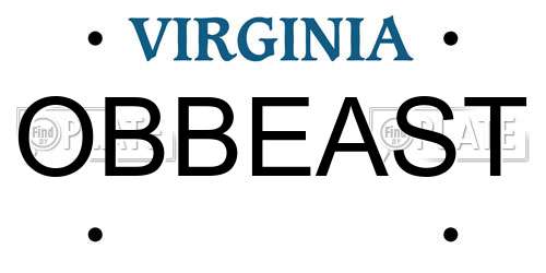 OBBEAST Virginia License Plate