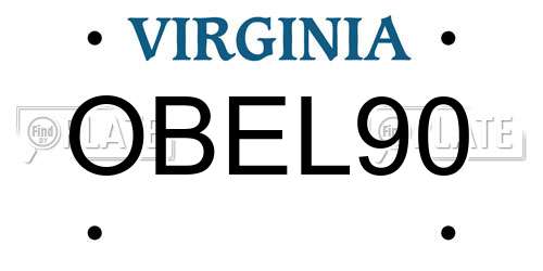 OBEL90 Virginia License Plate