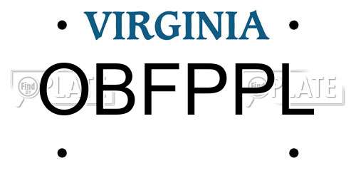OBFPPL Virginia License Plate
