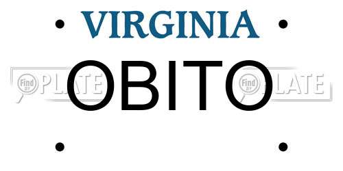 OBITO Virginia License Plate