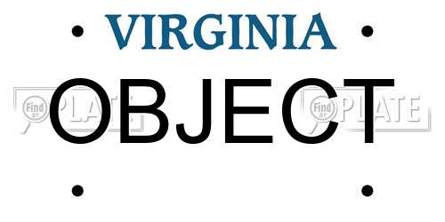 OBJECT Virginia License Plate