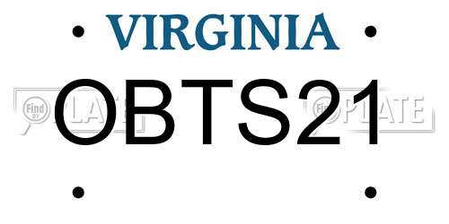 OBTS21 Virginia License Plate