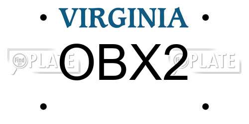 OBX2 Virginia License Plate
