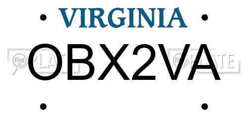OBX2VA Virginia License Plate
