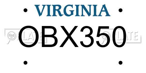 OBX350 Virginia License Plate
